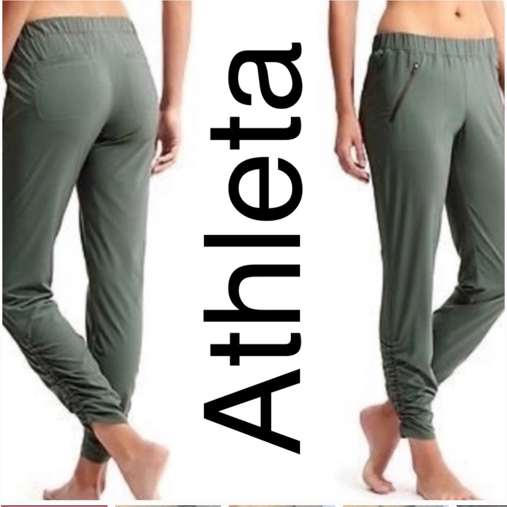 Athleta aspire jogger pants hunter green size 14